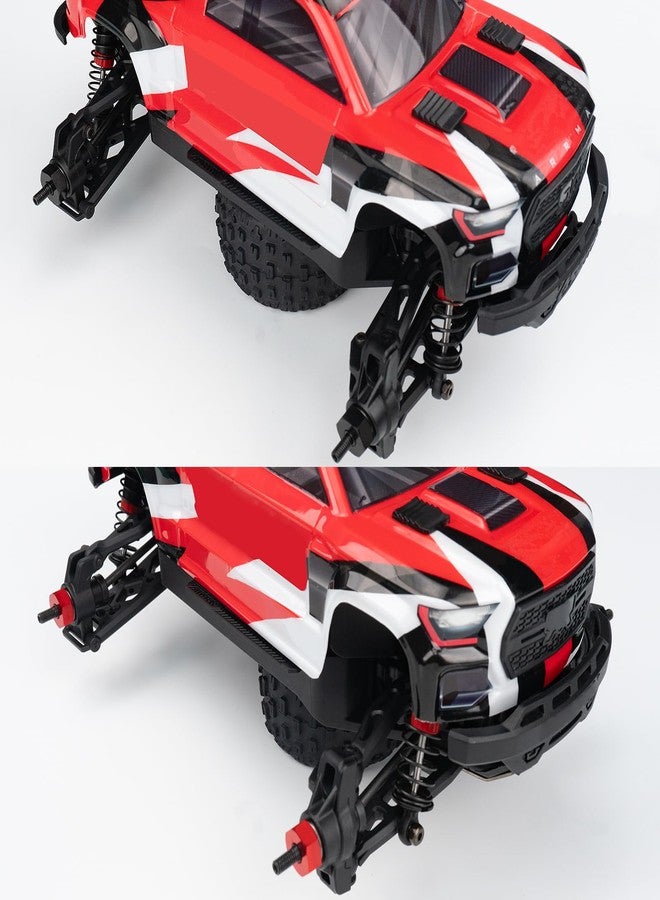 مجموعة محاور عجلات سداسية من الألومنيوم من LSG مكونة من 4 قطع لسيارة Arrma 1/18 Granite Typhon Grom RC (أحمر) - Image 5